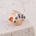 Roségold Seestern Muschel Charm mit blauen Kristallen für DIY Schmuck Armbänder - Roségold