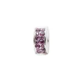 Elegante paarse kristallen pavé bedel in zilveren afwerking voor DIY-armbanden - Zilver met paars kristal