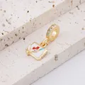 Medical clipboard pendant charm with gold alloy and sparkling rhinestones for DIY bracelets - Medical Clipboard Style (2) / Gold