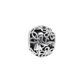 Retro openwork silver flower charm bead featuring a delicate fairy design for bracelets - Fairytale Fairy Floral Style
