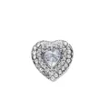 Elegante abalorio de corazón plateado con circonitas brillantes y gran piedra central - Estilo Plateado (1)