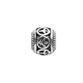 Vintage silver bead charm with airplane engraving for DIY bracelets and jewelry - Airplane Pattern Ball Bead