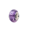 Macro detail of faceted purple glass bead with 925 sterling silver core for DIY jewelry - Purple Silver Core (4)