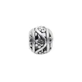 Vintage oxidized silver spacer bead with hollow floral relief for DIY bracelets - 3D Vine Floral Style