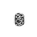 Retro hollow Leo zodiac charm bead in silver finish for DIY bracelet making - Leo Sign Hollow Bead