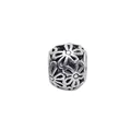 Vintage hollowed floral bead charm in oxidized silver finish for DIY bracelets - 3D Flower Decoration Spacer Bead