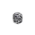 Silver hollow heart charm bead with vintage dotted texture for DIY bracelet jewelry - Dot Texture Heart Hollow Out