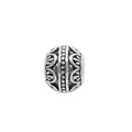 Vintage hollow silver charm bead with oxidized dot pattern for DIY bracelets - Dot Wave Pattern Hollow Ball