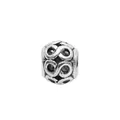Infinity symbol hollow charm bead in silver with retro oxidized finish for bracelets - Infinity Sign Intertwined Hollow Bead