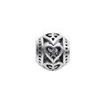 Oxidized silver hollow heart charm with cross design for DIY charm bracelets - Heart Cross Hollow Ball