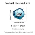 3D shark wall sticker for bathroom decor, 30x30cm waterproof PVC wall mural for home - 30x30cm