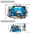 3D oceaan muurstickers met twee vellen en een afgewerkt formaat van circa 70x44cm - Haai Stijl (B18027) / 30x60cm (Set van 2)
