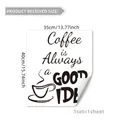 Detaillierte Maße des Kaffee-Wandstickers mit 35x40cm Größe und Kleberückseite - Kaffee ist immer eine gute Idee (YY6997) / 35x40cm