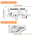 Cartoon dog laundry room wall sticker with bubbles and bones decor, 76x38cm finished size - Cartoon Pet Laundry (MS9279-YX) / 30x60cm