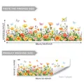 Detail of floral butterfly wall stickers showing assembly sizes and layout on white background - Watercolor Fresh Garden Style (M12013-YX) / 30x90cm