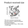 30x30cm PVC wall sticker featuring Time Coffee text and coffee cup icons for kitchen decor - Style MS7602