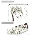 Pegatinas de pared de árbol grande y pájaros, tamaño final 143x127cm para decoración - Estilo de Sauce y Pájaros (M14012)