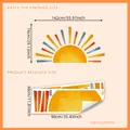 Large watercolor sun wall sticker with colorful rays for kids room home decor set - Radial Sun Style (BM2081-KQ) / 30x90cm x 2 Sheets