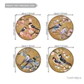 Set de 4 pegatinas de pared vintage con motivos florales y aves sobre fondo de papel antiguo - Estilo Colorido de Flores y Pájaros (20*20cm*4 Piezas/Pack)