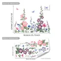 Aquarell Blumen und Schmetterlinge Wandtattoo Set für Deko, 2 Stück Set, 30x90cm Format - Großes Blumen- und Schmetterlings-Set (MS3274-YL) / 30*90cm*2 Blätter
