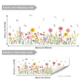Detail showing dimensions of colorful flower, dragonfly and butterfly wall stickers - Dragonfly Butterfly Floral Pattern (M12015-YX) / 30x90cm