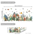 Forest animals and mountains wall sticker with size specifications 88x40cm for home decor - Forest Animal Style