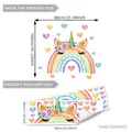 Cartoon rainbow unicorn wall stickers with hearts for girls' room home decor - Rainbow Unicorn Style / Standard Combination