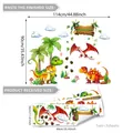 Cartoon dinosaur wall stickers with palm trees and clouds for kids room wall decor - 30*90CM Style