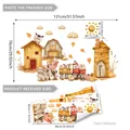 Muurstickers boerderij met dieren en tractor voor de kinderkamer decor 131x76cm - Boerderijdier Stijl / Standaard Specificatie