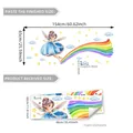 Sticker mural fée et arc-en-ciel pour chambre d'enfant avec dimensions 154x65cm - Ensemble Fée Arc-en-ciel Étoile Nuage