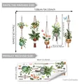 Adesivi murali con piante verdi pensili e farfalle, decorazione in PVC per soggiorno - 30*90cm*2pcs