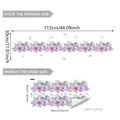 Tabla de tallas para pegatinas de pared de flores con dimensiones de diseño final - Estilo Flores y Mariposas Rosa Púrpura (M12017) / 30cmx60cm