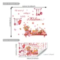 Watercolor kitchen wall stickers with flower, butterfly and cooking quote, 62x53cm size - 30x60cm