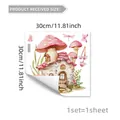 Cartoon mushroom fairy house wall sticker for kids room with pink butterfly decor - Pink Exquisite Mushroom House Style (MS7231-YC)