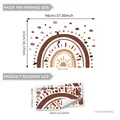 Vinilos decorativos de arcoíris bohemio y nubes en tonos tierra para dormitorio - 30x60cm (Paquete de 2)