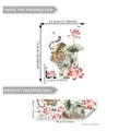 Tiger and lotus wall sticker set showing layout dimensions and finished design size - Tiger Lotus Style (M14562-NL)