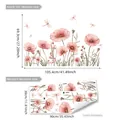 Pegatinas de pared con flores de amapola rosa y libélulas para decorar salón - Estilo Amapola Rosa y Libélula (MS3308-YL)
