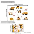 Luminous cartoon construction vehicle wall stickers set for children room decor - Construction Vehicle Style / Standard Spec