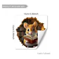 Detail view of 3D hamster wall sticker size 15x15cm for nursery wall decor - 15cmx15cm / Hamster Reading in Bookshelf (M16040-YJ)