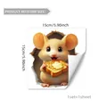 Detailed 3D cartoon mouse eating toast wall sticker measuring 15x15cm for kids rooms - 15cmx15cm / Mouse Eating Butter Toast (M16041-YJ)