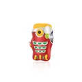Cartoon red koi fish ceramic style alloy charm with colorful enamel for DIY bracelets - Red