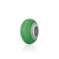 DIY silver-plated wheel spacer bead in bright green finish for handmade bracelets - Green