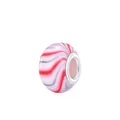 Pink and red spiral resin charm bead with silver metal core for DIY bracelets - Pink Red Spiral (1)
