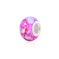 Pink and purple ink pattern resin large hole bead with silver metal core for DIY bracelets - Pink Purple Artistic Ink Wash (2)