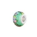 Polished resin bead charm with colorful watercolor glaze and silver metal frames - Multicolor Watercolor Style (3)