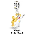 DIY Virgo zodiac charm for bracelets with colorful enamel fairy design and silver plating - Virgo