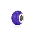 Purple faux turquoise bead with black crackle patterns and silver metal core charm - Purple Cracked(9)
