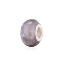 Single lavender gradient resin bead with large silver core for DIY jewelry - Light Purple Cloud Texture