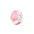 Abalorio de resina jaspeada rosa y blanca con núcleo de metal plateado pulido - Estilo de Textura de Mármol Rosa Blanco (10)