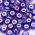 Facettierte Glasperlen in Blau-Violett-Verlauf mit Silberkern für DIY-Armbänder - Blau Violett Sternenhimmel (3)